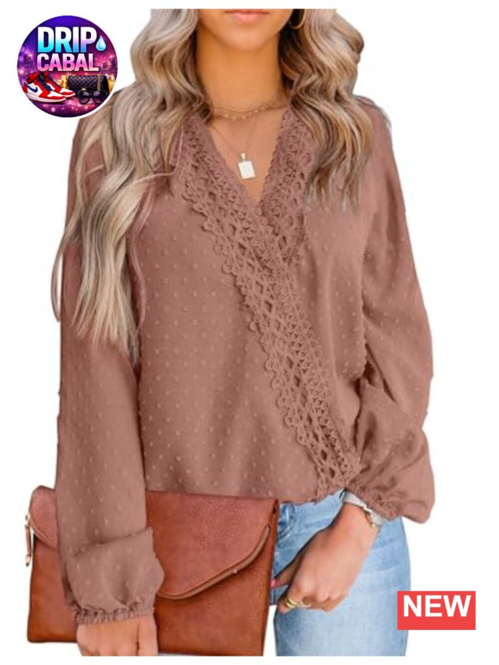 Women's V Neck Chiffon Blouse Long Sleeve Pom Pom Top